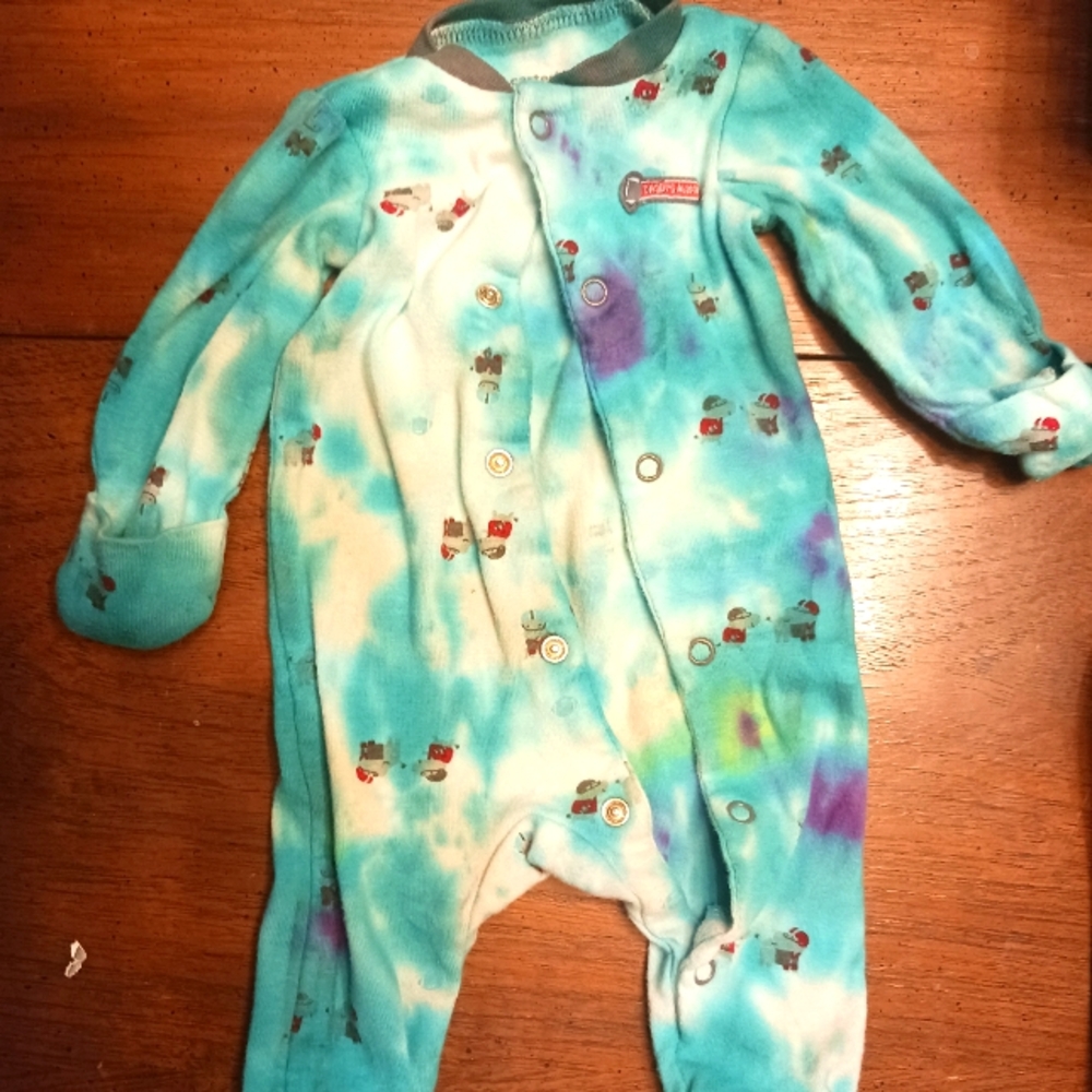 Hand tie-dyed 0-3 month 100% cotton onesie